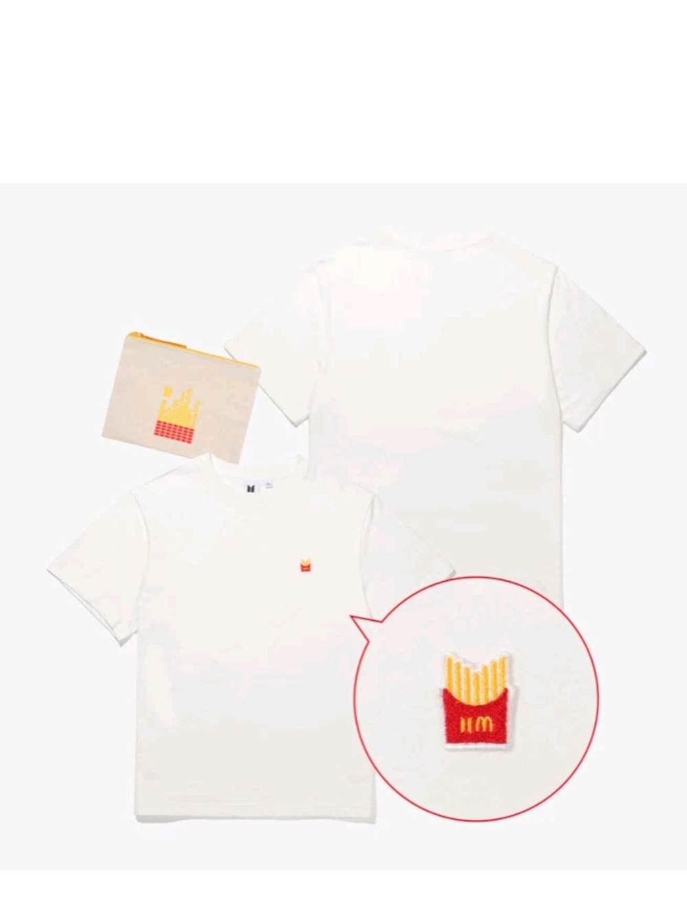 NWT BTS X McDonald's T-shirt With Pouch
